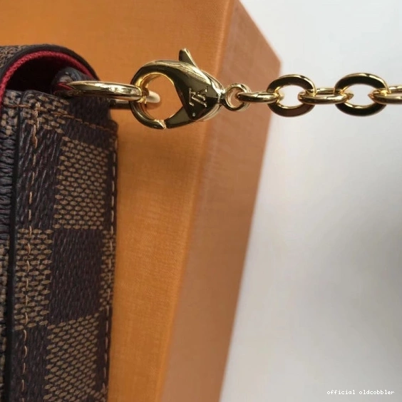Official oldcobbler N63032 Pochette Vuitton Louis Felicie Bag Damier 0803